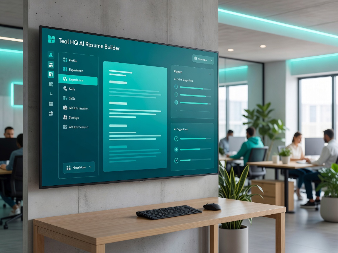 Teal HQ AI Resume Builder Interface